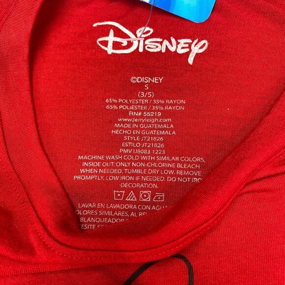 Disney T-Shirt Top Womens Small Red Minnie Mouse Graphic Short Sleeve Round Neck - Picture 7 of 8